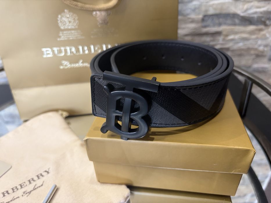 Мъжки Колан Естествена Кожа Burberry