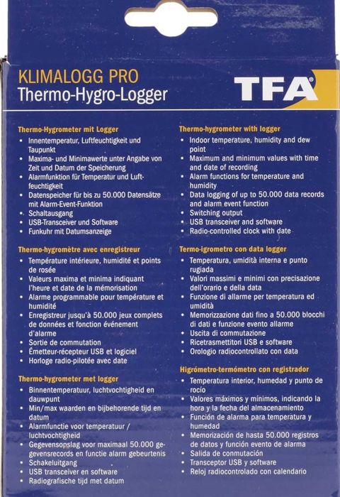 Термохигрометър Професионален TFA KlimaLogg Pro с регистратор на данни