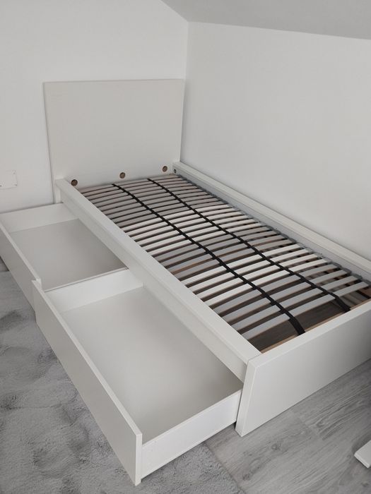 Pat IKEA MALM 90x200 + saltea JYSK Aloe Vera, set complet
