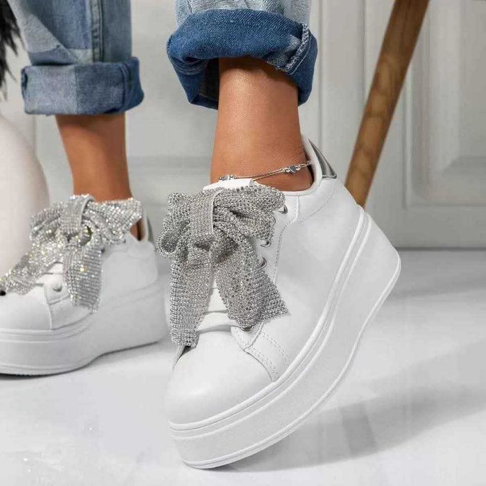 Дамски кецове с панделка от камъни