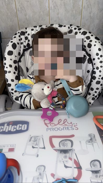 Scaun de masa Chicco Polly progres 5 in 1, antracit, 0 luni +