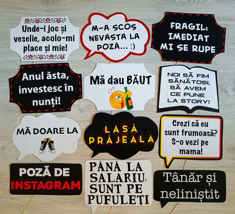 Propsuri recuzită foto mesaje petrecere