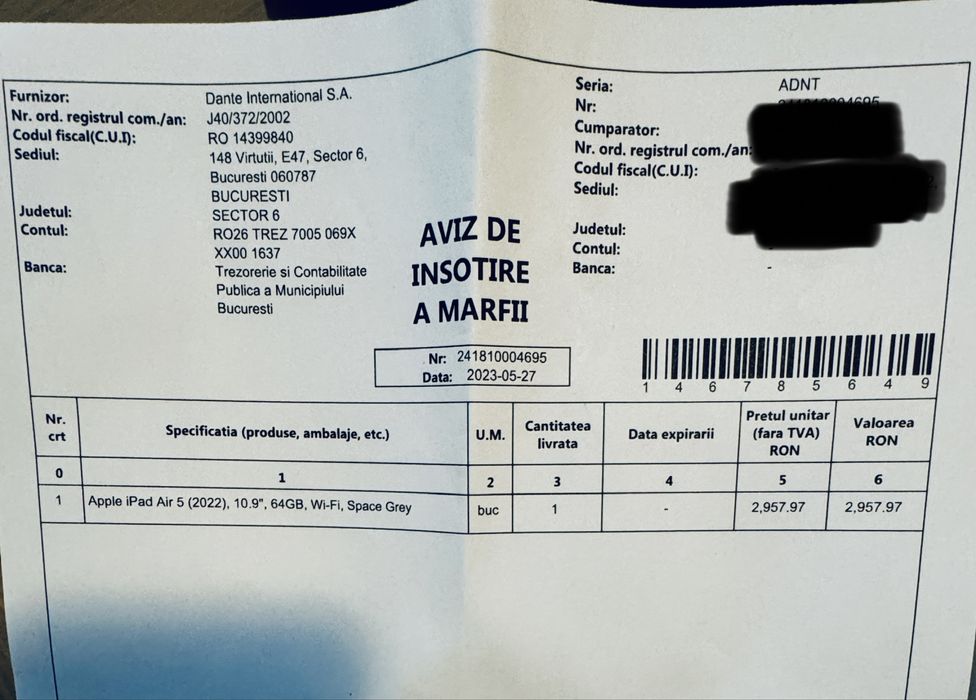 iPad Air 5 (procesor M1) 64GB