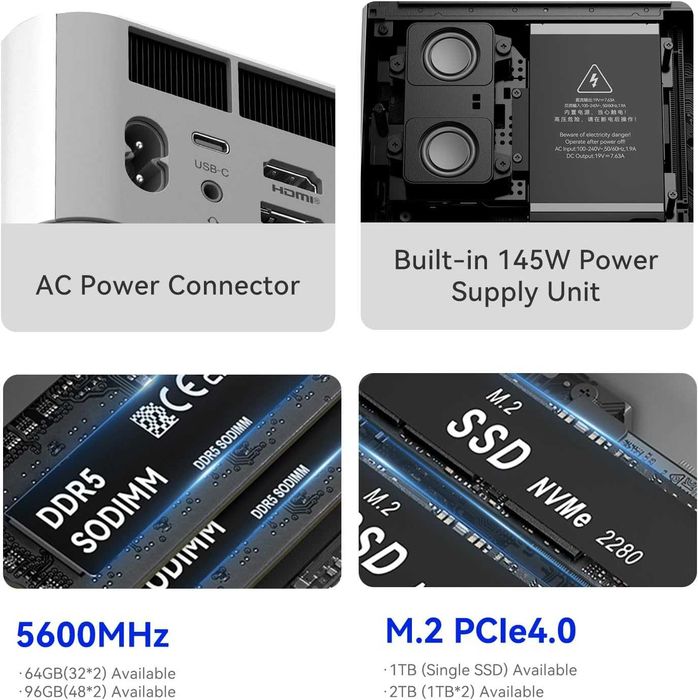 Mini PC Мини Пк Beelink GTI15 Intel Ultra 9 285H 64GB DDR5 2TB SSD