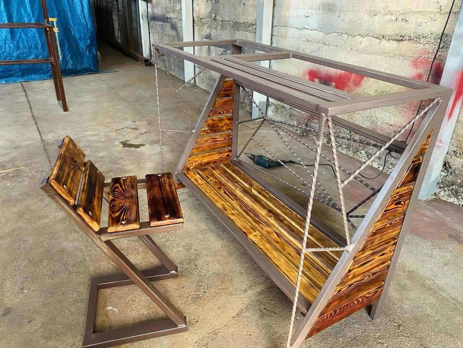 Садовый Мангал+скамейка