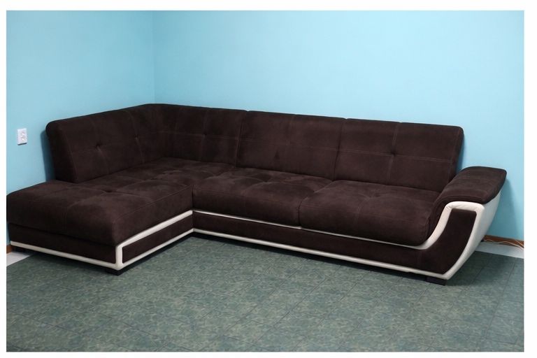 Ъглов диван с две ракли и клик клак механизъм за сън