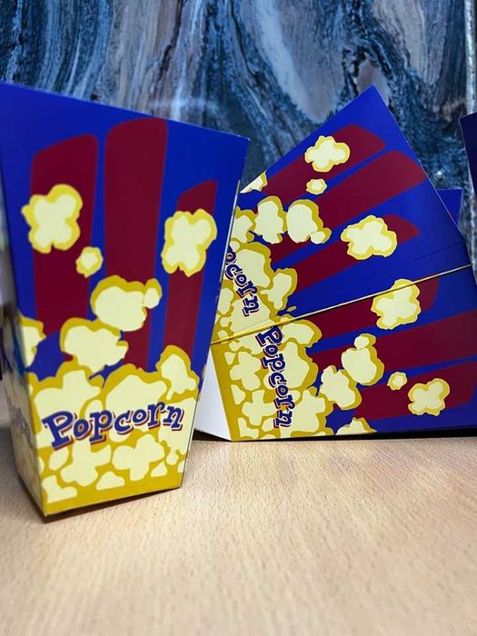 Стаканы для попкорна квадратные с логотипом