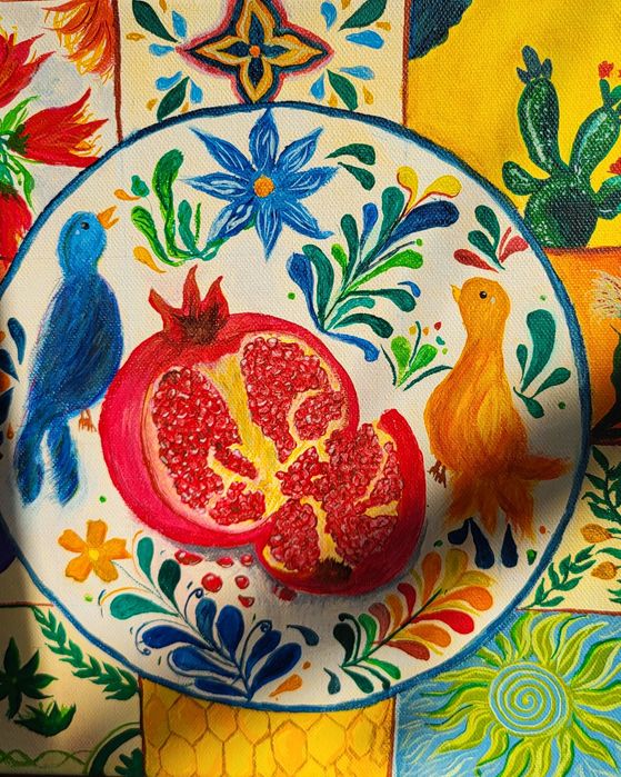 The Unknown Garden of Pomegrenates - Pictură pe pânză