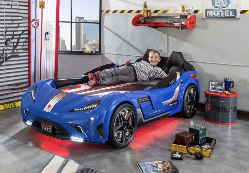 Детско легло - кола GTE Синьо 100/190см