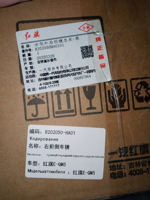 O'ng va Chap orqa tomonni ko'rsatuvchi oynalar Hongqi E-QM5