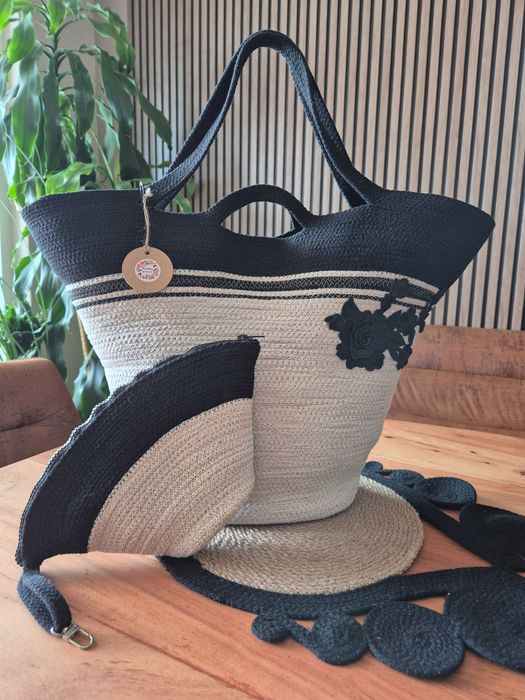 Ръчно изработена плажна чанта с портмоне