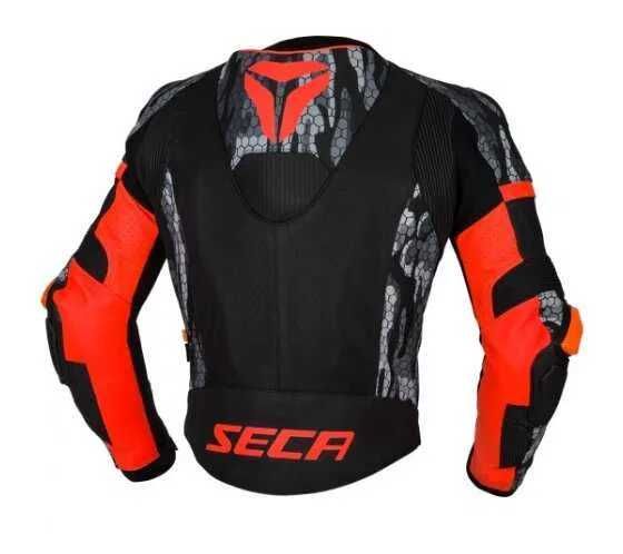 НОВО Кожено Мото яке Seca Srs II FLUO RED/CAMO
