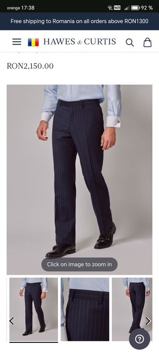 Navy Chalk Stripe Classic Suit Hawes & Curtis
Navy, Striped, Classic F
