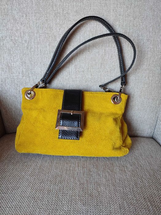 Дамска чанта, естествен велур