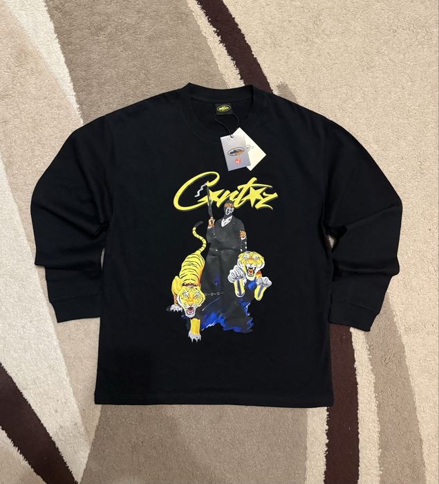 Corteiz Sweatshirt Black/Yellow – mărimea L