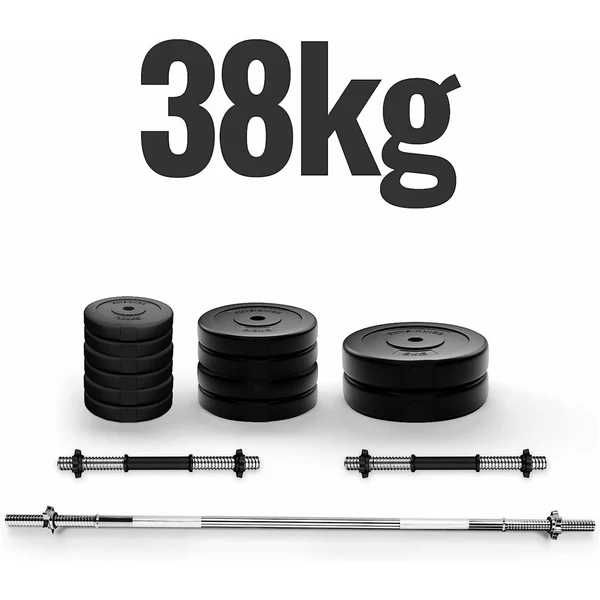 Комплект от 2 щанги + 2 дъмбели и плочи, 38 кг PHYSIONICS
