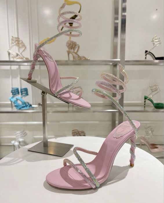 Sandale Rene caovilla piele naturala pe stoc