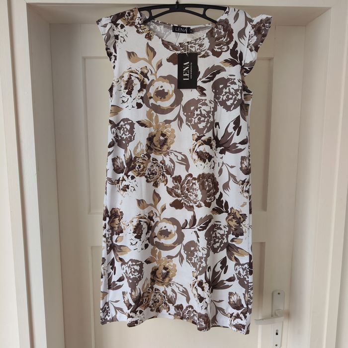 Рокля тип трапец Brown Flowers