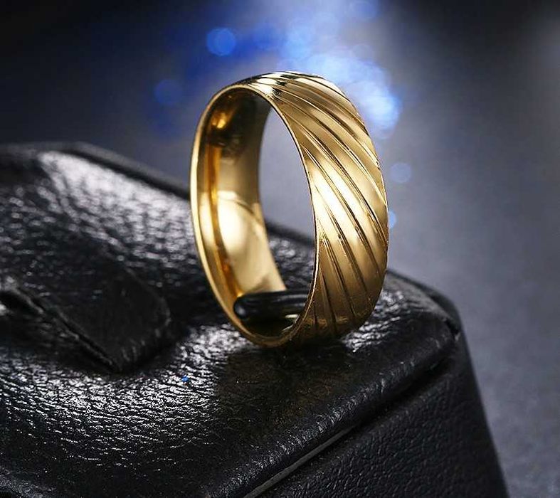 GR59, verighete placate cu aur 14k, model lat, marimi diverse