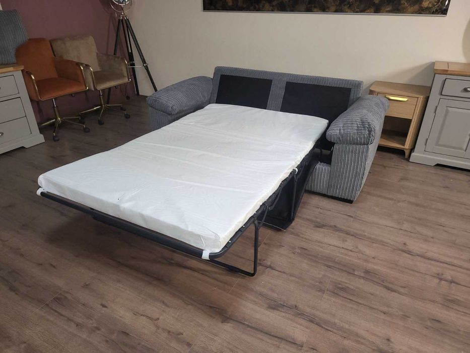 Сив диван от плат с функция сън