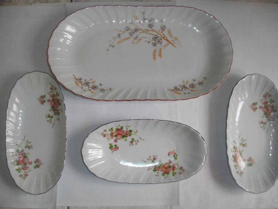 Китка-Н.Пазар-Порцеланови Елипсовидни Плата-4 бр. Сет/Лот