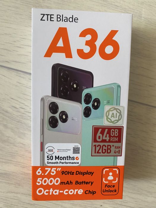 Срочно продам новый смартфон ZTE A36