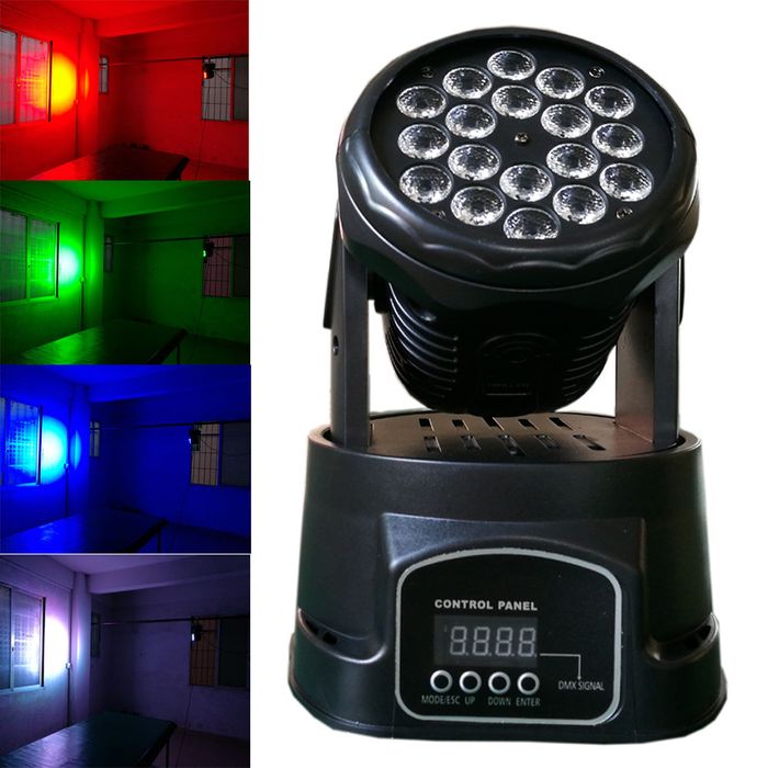 Moving head IdeallStore®, Party Energy, jocuri lumini, 70W, 18 leduri