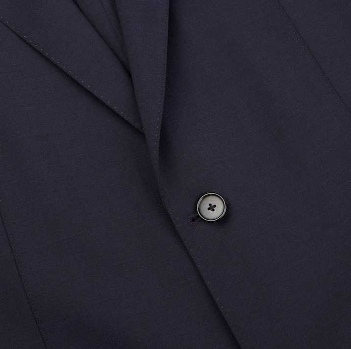 Sacou blazer slim 52 XL de lux Eduard Dressler lana super 130's navy