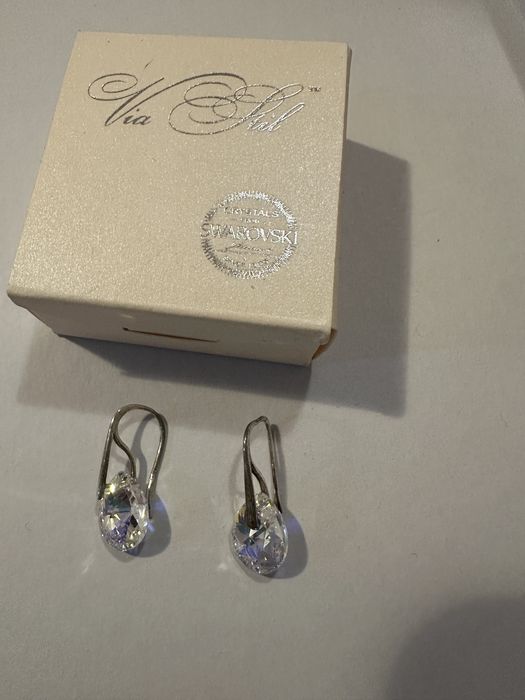 Сребърни обеци Ag 925 с кристали Swarovski
