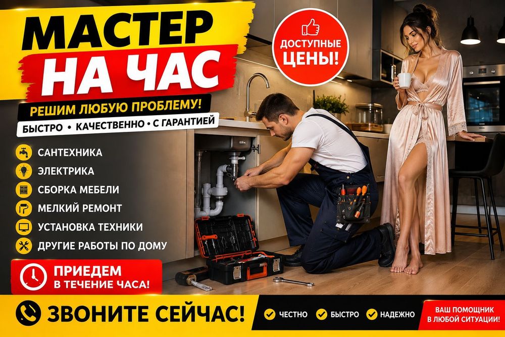 Муж на час   Мастер на час  Мастер на выезд Мастер все руки  Плотник