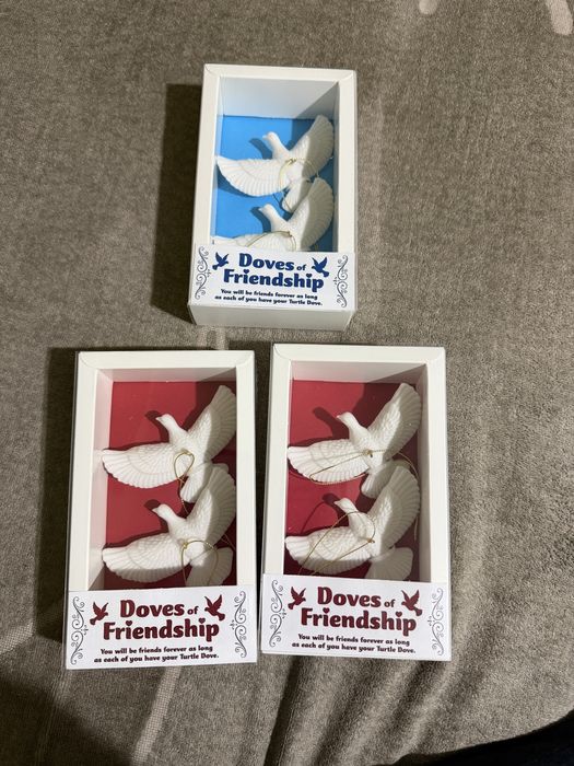 Set 2 ornamente brad Turturelele Prieteniei - Singur Acasa