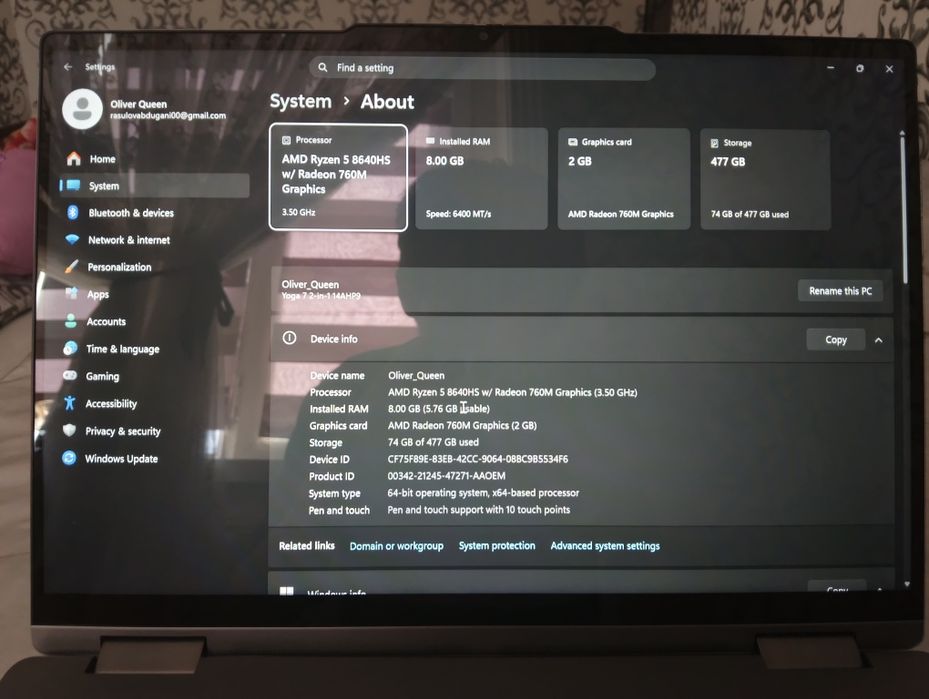 Lenova yoga noutbook