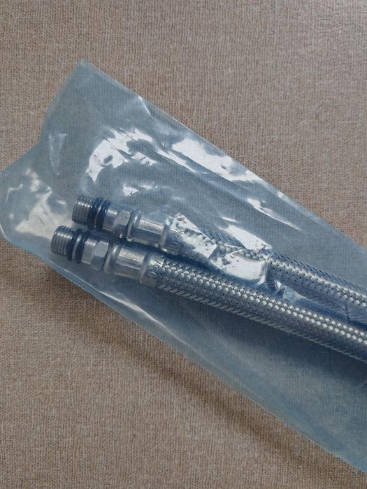 Set 2 bucăți racord flexibil apă, inox,  40 cm, filet 1/2