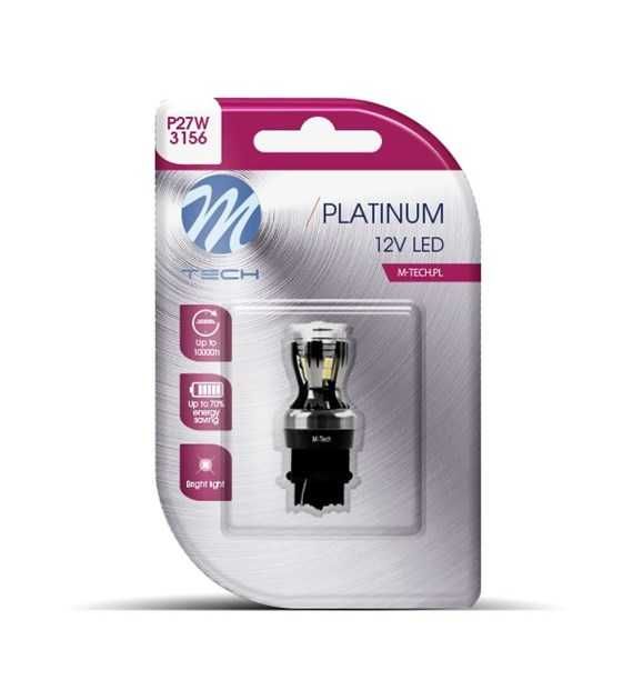 Led крушки P27W M-TECH Platinum 12-24V CANBUS, Бял