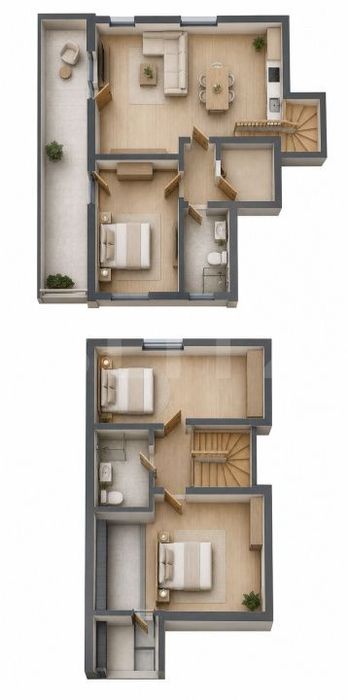 Apartament cu 4 camere si terasa de 18,25 mp, 111,94 mp total — fotografia 1