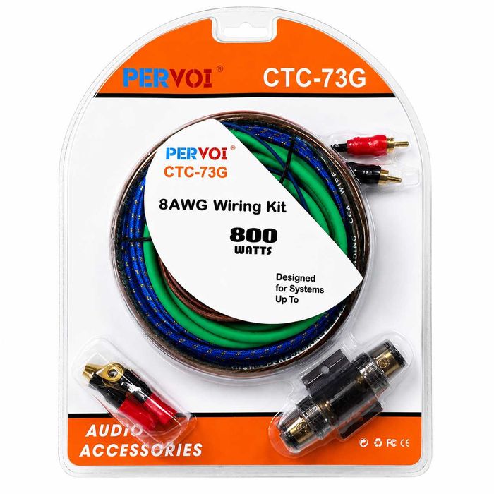 Комплект кабели за автоусилвател 8 AWG 800W PA1750 за кола автомобил Бус микробус 12V