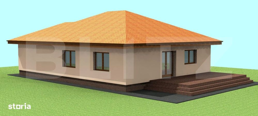Casa individuala pe parter de vanzare, 122 mp + 500 mp teren, Brasov