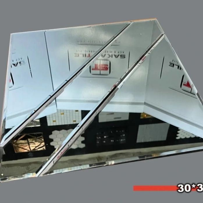 Стекло ромбик зеркало установка