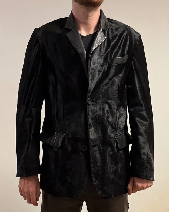 Мъжко яке от естествена кожа и косъм от пони