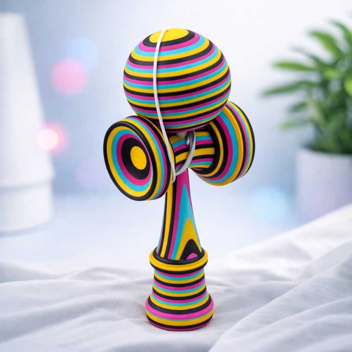 Kendama printată 3D, jucărie de îndemânare și coordonare, Multicolor
