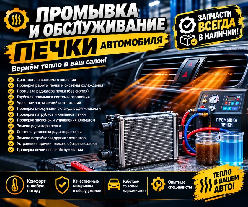 Промывка печки и замена печки