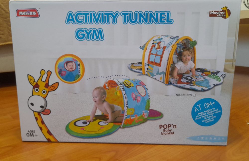 Saltea Cort interactiv tip tunel pentru gimnastica bebelusului