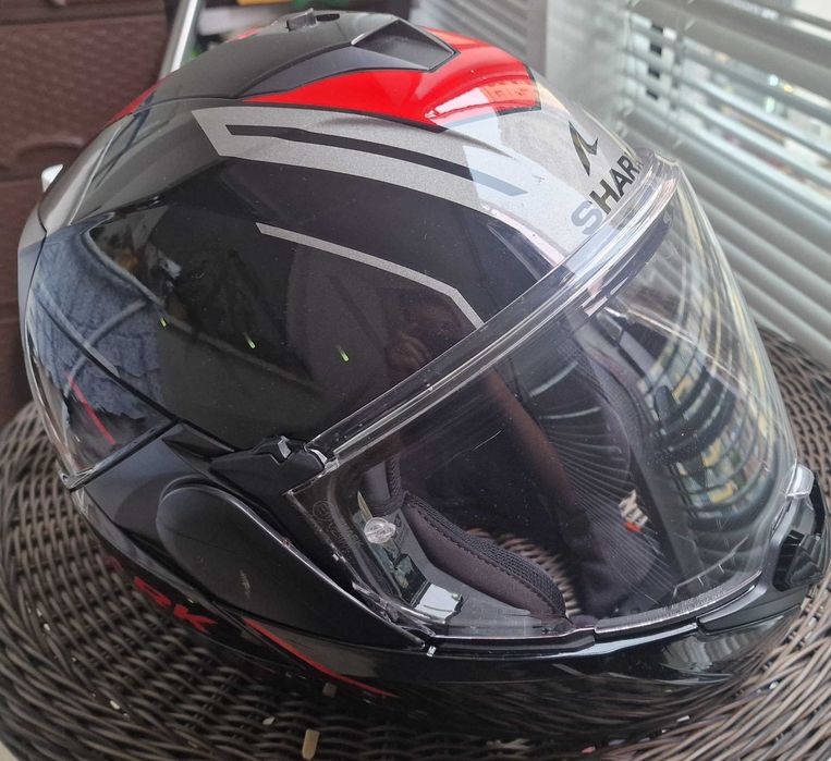 Мото каска Shark Oxo Modular Helmet Rydger - Gloss Black Silver Red – Размер L (59-60 см)