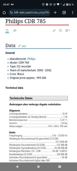 Philips recorder CDR 785 funcție dac