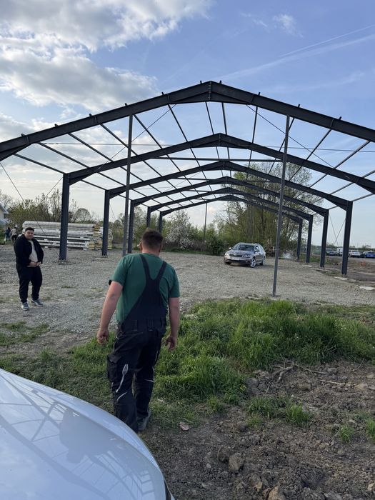 Hale metalica 14 m latime x 25 m lungime x4 m strasina ipe 270 prindere laterala pe suruburi