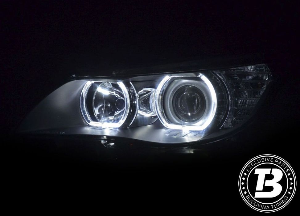 Faruri Angel Eyes LED compatibile cu BMW Seria 5 E60 E61