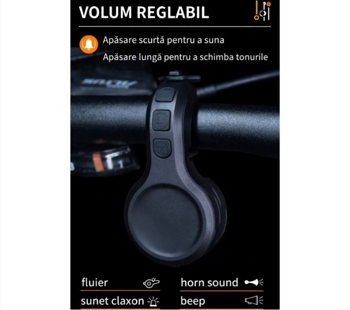Alarmă antifurt sonerie compacta puternica 130 db bicicletă trotineta