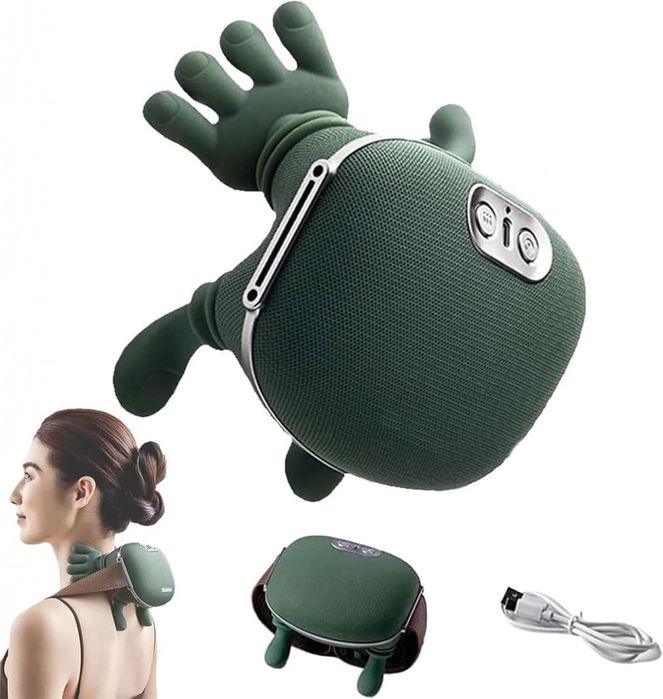 Масажор за врат и рамене с топлина, USB зареждане - 4D масаж