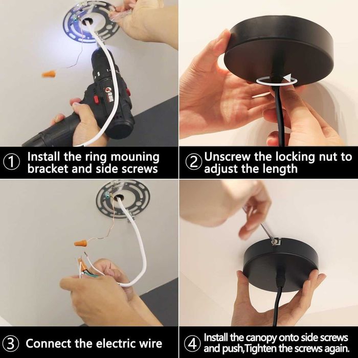 OKELI Черна модерна висяща лампа, LED 38,5 см, 4000К, 10 W