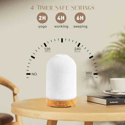 Нов Керамичен арома дифузер 200 мл LED, ултразвуков овлажнител за стая